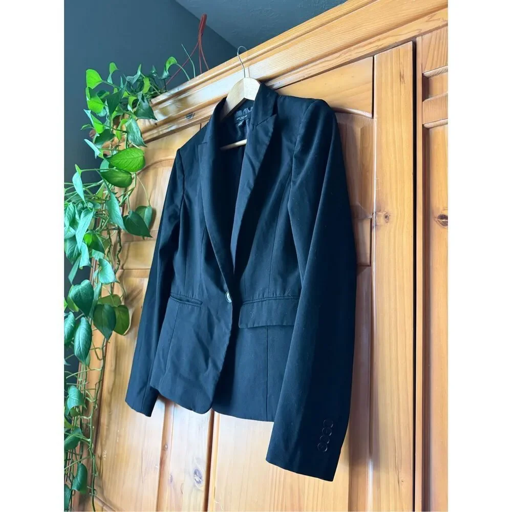 Ann Taylor one button Classic blazer in stretch Cotton Shorts ZS 6
